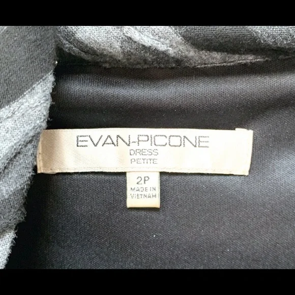Evan Picone Vintage Knit Dress Grey Size 2 Petite - Picture 11 of 13
